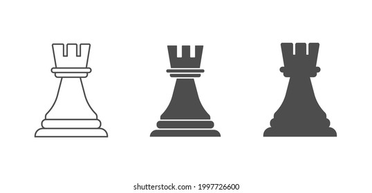 chess piece is a rook. An empty, filled, and composite polygon.
Vector icon isolated on a white background. Flat design.