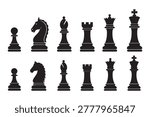 Chess Piece Silhouette Minimal Vector Illustration