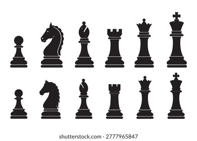 Chess Piece Silhouette Minimal Vector Illustration