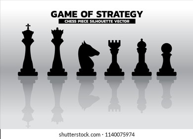 chess piece silhouette vector. icon for planning and strategy thinking
