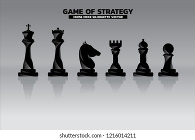 chess piece silhouette vector. icon for business planning and strategy thinking