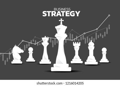 chess piece silhouette vector with revenue growth graph background. icon for business planning and strategy thinking for company.