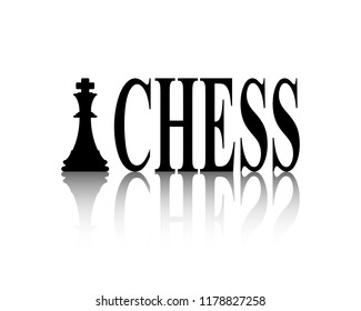 Chess piece and text reflected silhouette sign