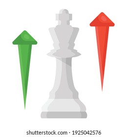 
Chess piece with upward arrow, chess pawn icon