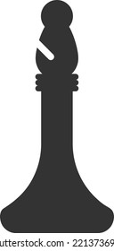 Chess piece vector, black bishop. The bishop is a minor Western chess piece, it moves diagonally, cannot jump intervening pieces, and captures by taking the place occupied by the opposing piece.