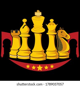 Chess piece vector design - chess game elemets