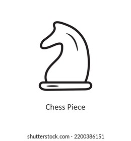 Chess Piece vector outline Icon Design illustration. Gaming Symbol on White background EPS 10 File