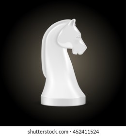 Chess piece white knight isolated, look like realistic, vector illustration