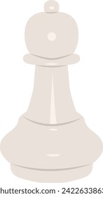Chess piece white pawn. Vector illustration.