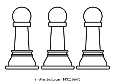 chess pieces avatar pawn icon cartoon in black and white vector illustration graphic design