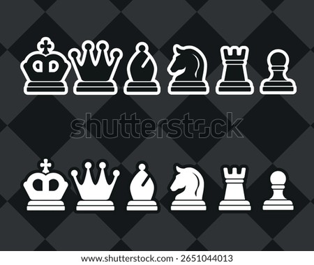 Chess pieces background illustration vector set 
