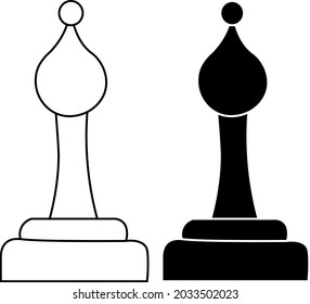 chess pieces - bishop. black and white