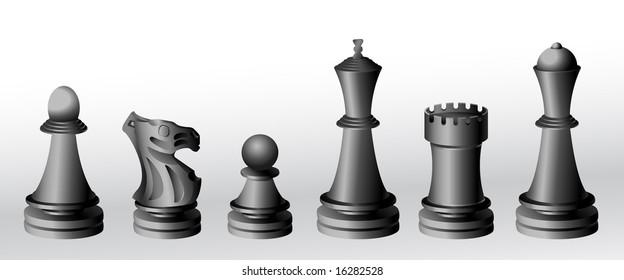 chess pieces - black