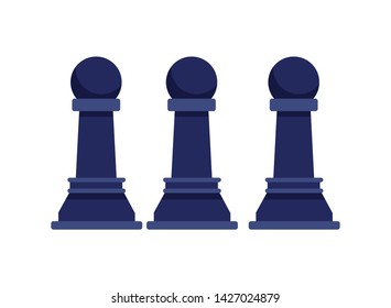 chess pieces business pawn icon cartoon