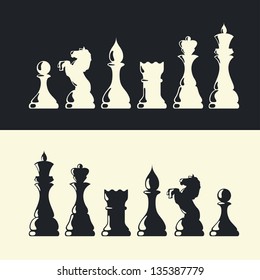 Chess pieces collection. Vector