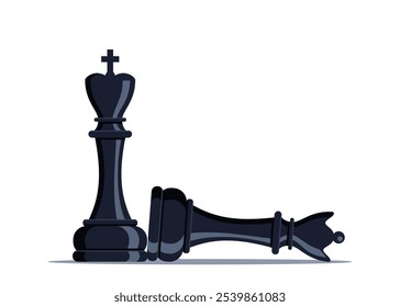 Chess pieces composition. Sports and intellectual game, strategy. Vector illustration