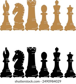 Chess Pieces Eps, Chessboard Pieces Eps, Chess Pieces Silhouette - Chess Pieces Eps - King, Queen, Knight, Pawn, Horse Eps, Bishop, Rook, Silhouette, clipart Digital Download