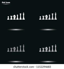 Chess pieces flat grayscale vector icon.