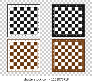 Chess pieces in flat style. Black and white chessboard with chess pieces. Vector illustration EPS10