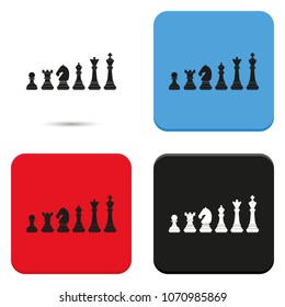 Chess pieces flat vector icon.