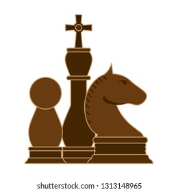 Chess pieces game cartoon