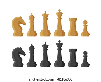 Chess pieces. Game concept. Vector illustration