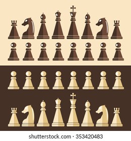 chess pieces for the game without shadow