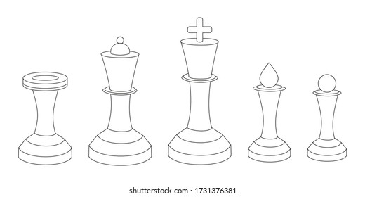 Chess pieces for games of intelligent people. Vector graphics.