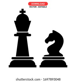 
chess pieces icon or logo isolated sign symbol vector illustration - high quality black style vector icons
