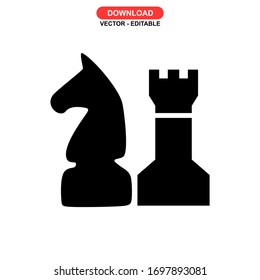 
chess pieces icon or logo isolated sign symbol vector illustration - high quality black style vector icons
