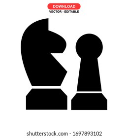 
chess pieces icon or logo isolated sign symbol vector illustration - high quality black style vector icons
