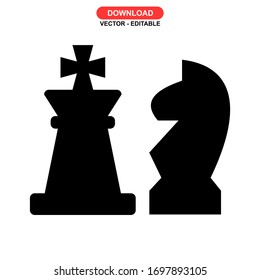 
chess pieces icon or logo isolated sign symbol vector illustration - high quality black style vector icons
