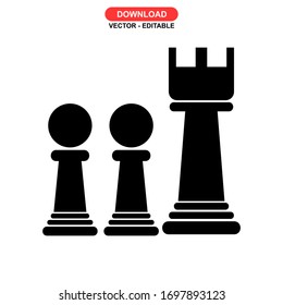 
chess pieces icon or logo isolated sign symbol vector illustration - high quality black style vector icons
