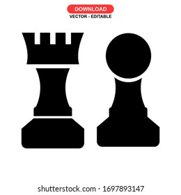
chess pieces icon or logo isolated sign symbol vector illustration - high quality black style vector icons
