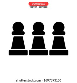 
chess pieces icon or logo isolated sign symbol vector illustration - high quality black style vector icons
