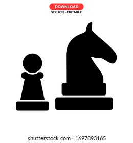 
chess pieces icon or logo isolated sign symbol vector illustration - high quality black style vector icons
