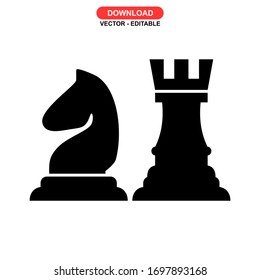 
chess pieces icon or logo isolated sign symbol vector illustration - high quality black style vector icons
