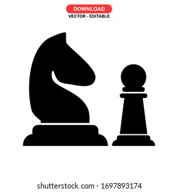 
chess pieces icon or logo isolated sign symbol vector illustration - high quality black style vector icons
