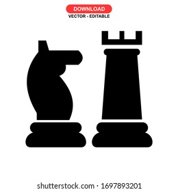 
chess pieces icon or logo isolated sign symbol vector illustration - high quality black style vector icons
