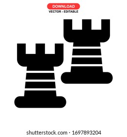 
chess pieces icon or logo isolated sign symbol vector illustration - high quality black style vector icons
