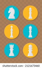 chess pieces icon set design