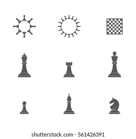 Chess pieces. Icon set. Vector illustration EPS10