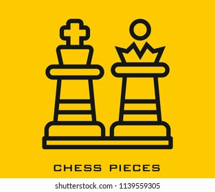 Chess pieces icon signs