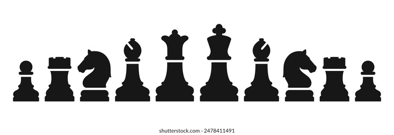 Chess pieces icon vector. EPS 10 editable vector