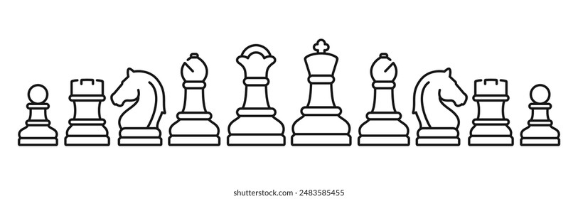 Chess pieces icon vector. EPS 10 editable vector