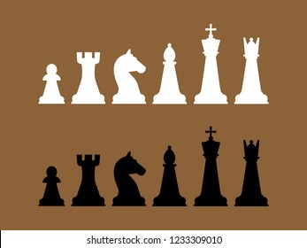 Chess pieces icon. Vector illustration, flat design.