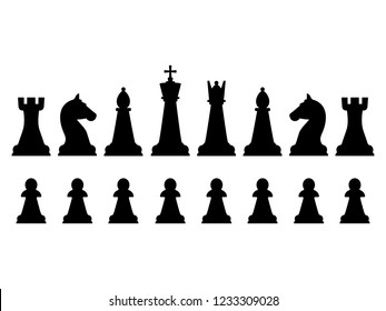 Chess pieces icon. Vector illustration, flat design.