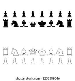 Chess pieces icon. Vector illustration, flat design.