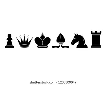 Chess pieces icon. Vector illustration, flat design.