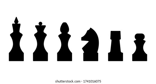 Chess pieces icons black set vector. Stock illustration.